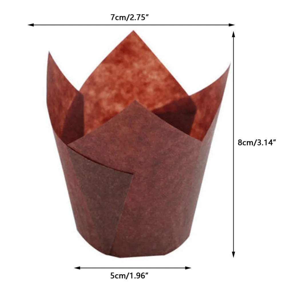 DIY тюльпаны для кексов бумажные чашки выпечки тортов обертки одноразовые
