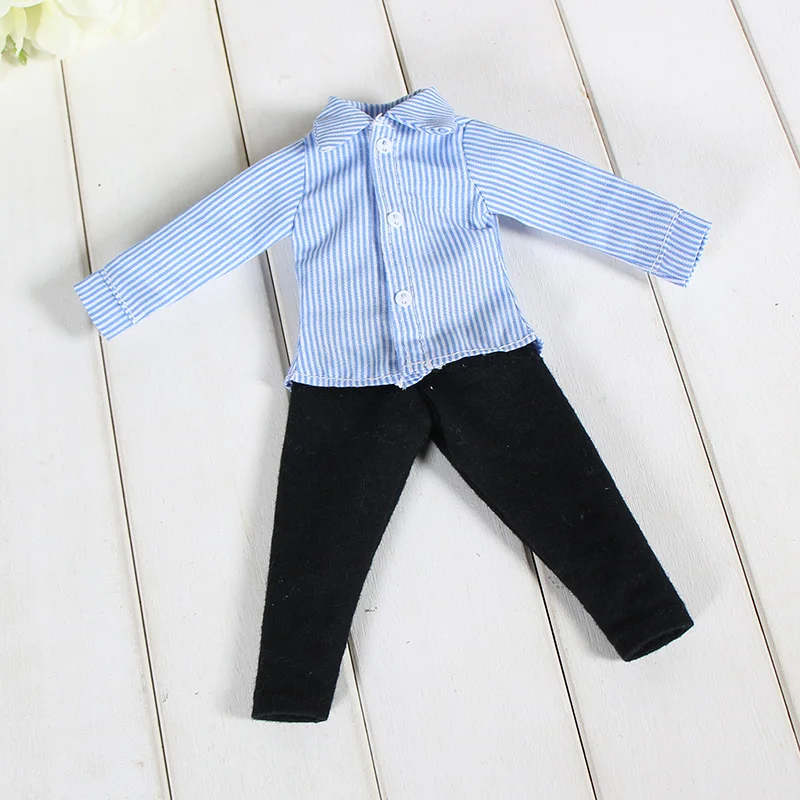 c Наряды для куклы Blyth, рубашка в синюю полоску, костюм для 1/6, jerryberry licca icy dbs doll - Цвет: c