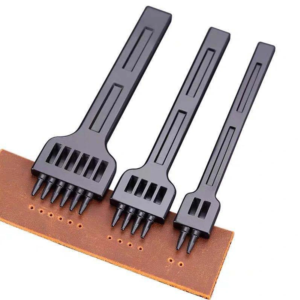 

3Pcs Sharp Head Round Hole Punch Leather Craft Punch Tools Set Spacing Hole Punches Hand Sewing Hole Leather Craft Tools