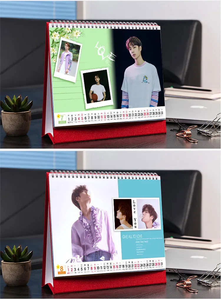 Xiao Zhan Wang Yibo Star Character Calendar Chen Qing Ling настольные календари ежедневник расписание,01-,12