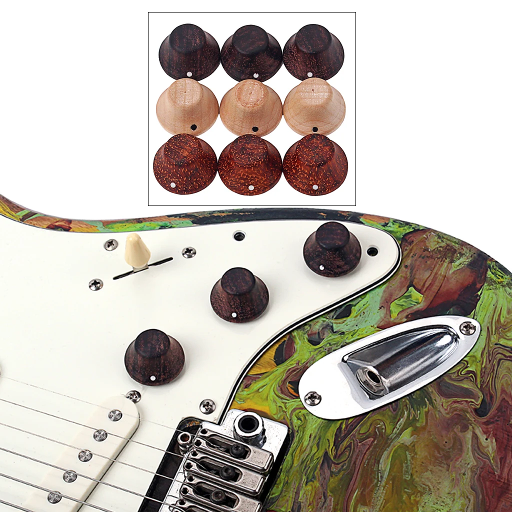 

3PCS/Pack Rose Wood Guitar Volume Tone Control Knobs Music Instrument Accs
