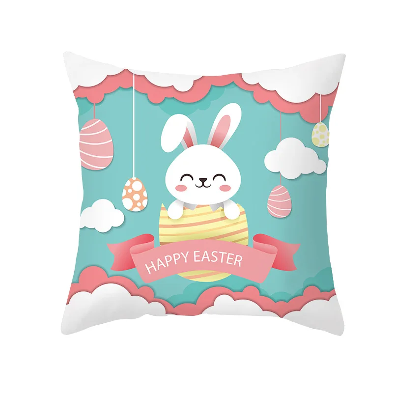 2021 оптовая продажа Пасхальный мультяшный зеленый красный кролик яйцо наволочка