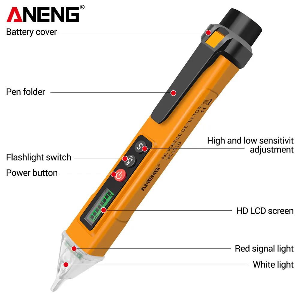 ANENG VC1010 вольтметр цифровой тестер индикатор напряжения Цифровые датчики