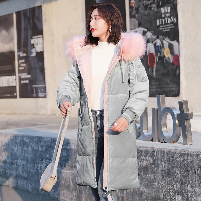 

Korean Women's Winter Jacket Parka Femme Long Coat Women Thick Warm Puffer Jacket Parkas Chamarras De Mujer KJ1015