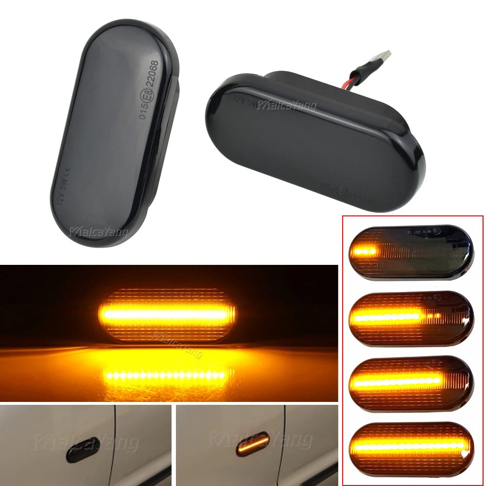 2pcs Dynamic Blinker LED Turn Signal Light Side Marker Lamp For SEAT Ibiza 6L Leon 1M Altea Alhambra Exeo Toledo Cordoba Arosa | Автомобили
