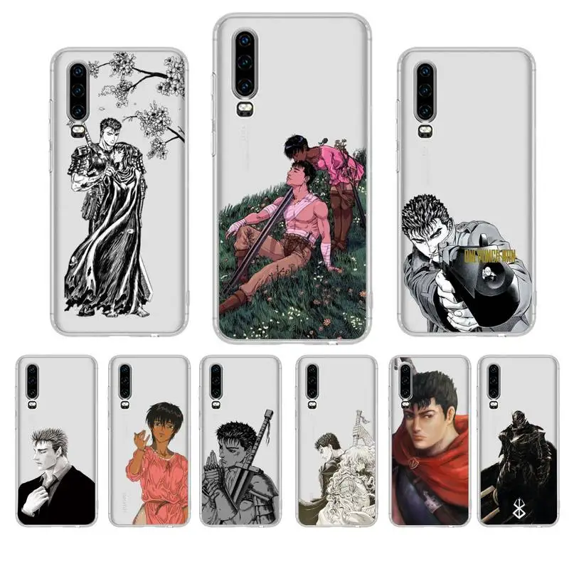 

Berserk Guts Anime Phone Case For Huawei P20 P30 Pro P40 lite Mate 20lite for Y5 Y6 Honor 8X 10 Capa