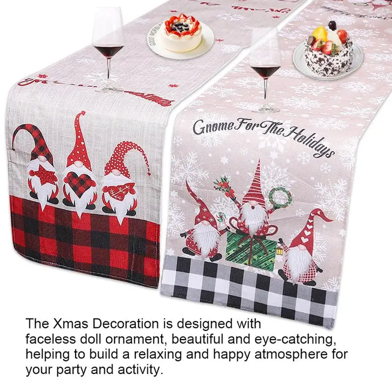 

Рождественская льняная скатерть без лица 180x36 см, Рождественская скатерть, праздничная Новогодняя Декоративная скатерть «сделай сам» для с...