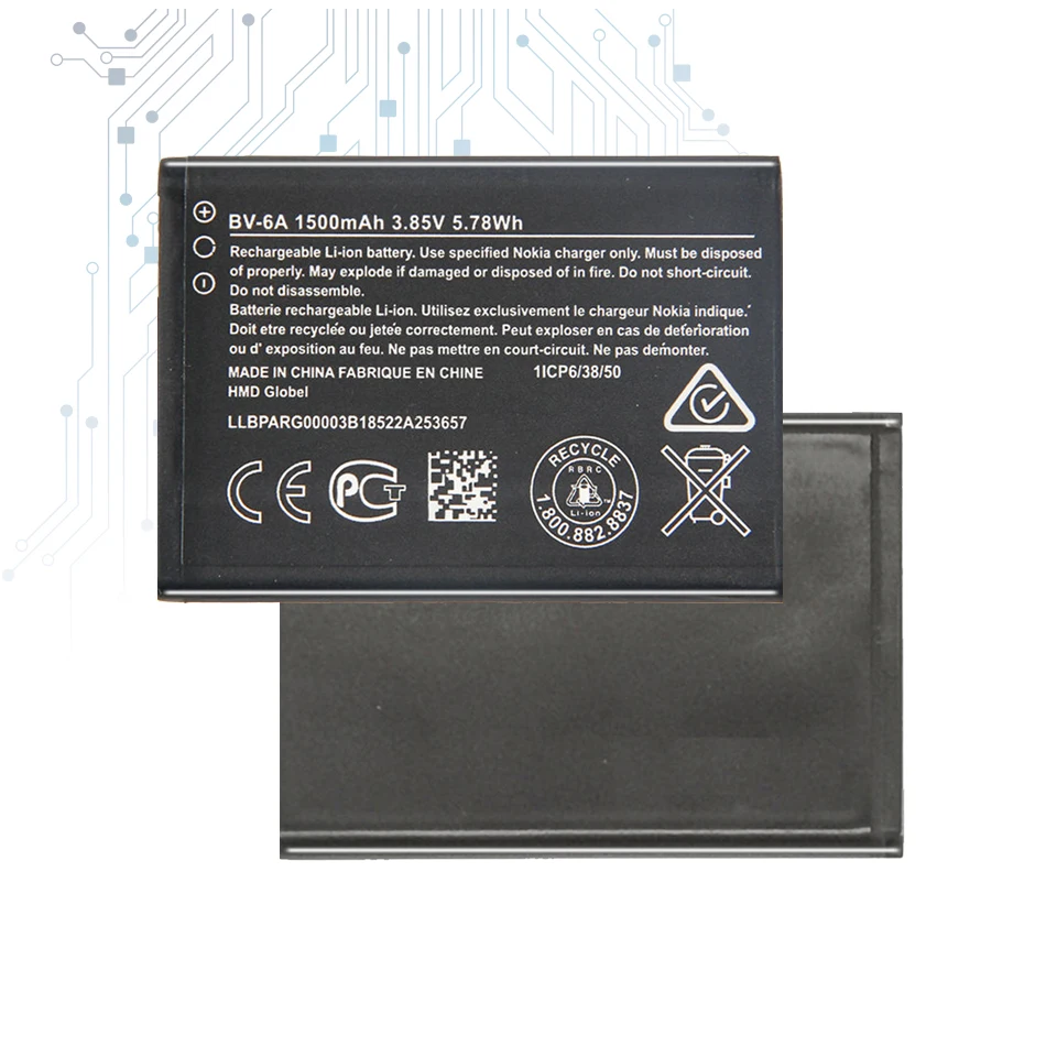 BV 6A 1500 мА/ч мобильный телефон Батарея для Nokia банан 2060 3060 5250 C5 03 8110 4G|Аккумуляторы