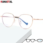 Женский анти-синий светильник, блокирующие очки, мужские литературные металлические круглые оправы, офисные компьютерные очки для близорукости, очки для чтения, 1,56