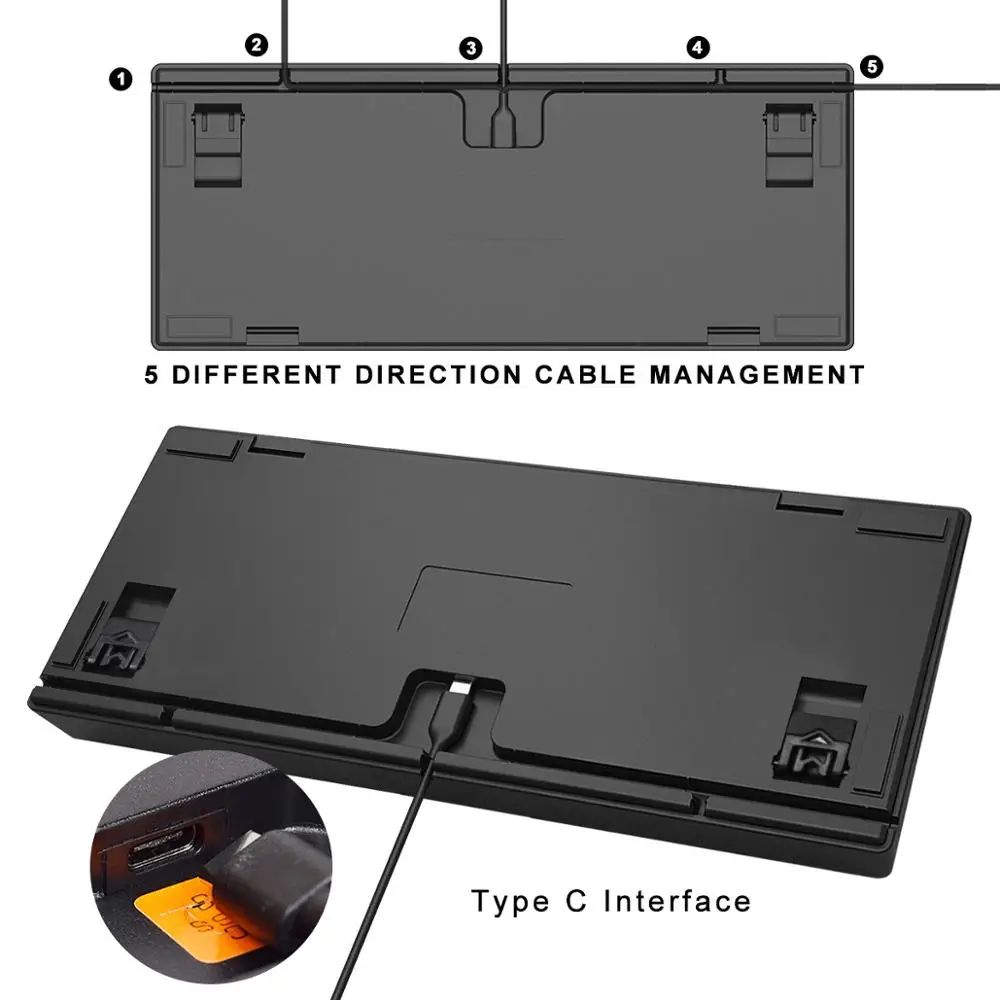 Игровая механическая клавиатура GANSS 80% бесключевая Проводная Cherry mx с коричневыми