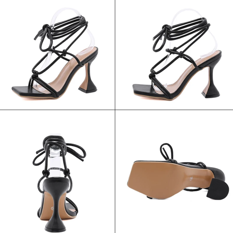 

New 2021 Female Pumps Summer Ankle Strap Shoes Ladies 2021 Fashion High Heel Women Party Slides Square Heel Woman Pumps Shoes