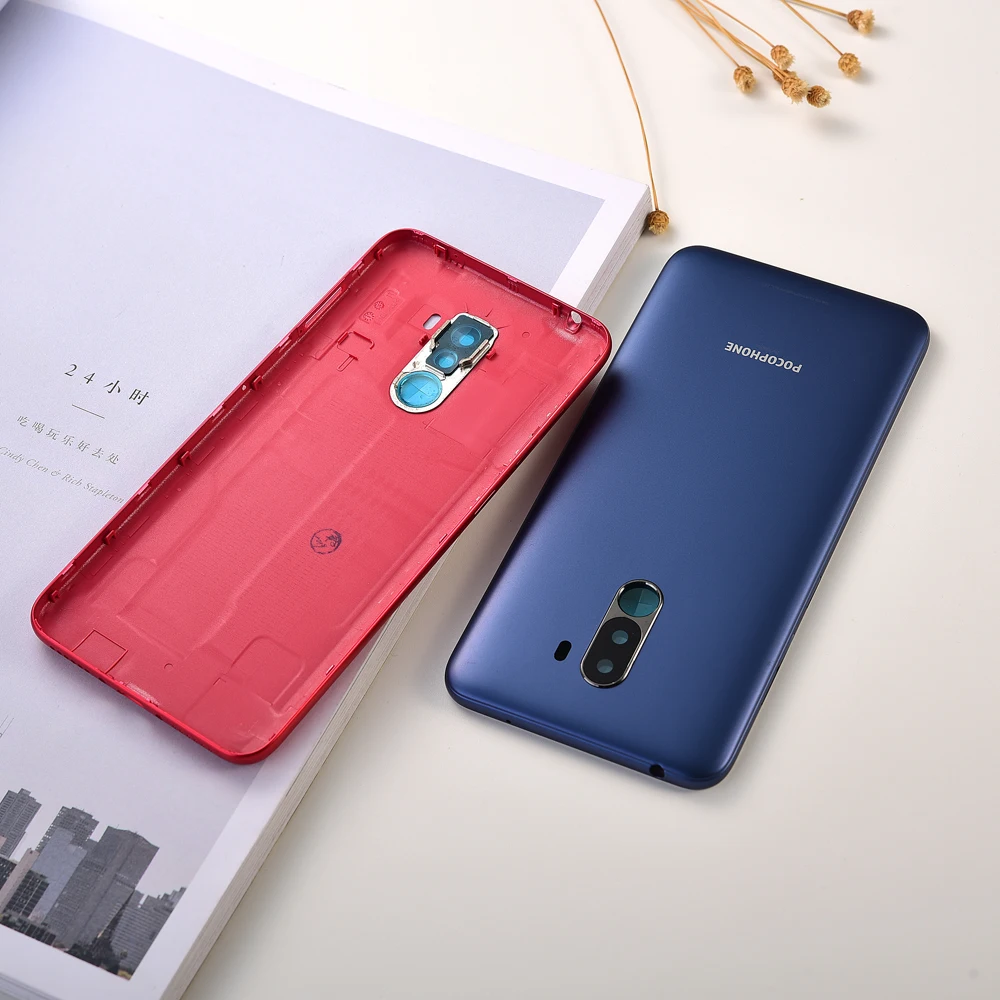 xiaomi mi pocophone f1 battery back cover housing case door rear replacement shell for mi poco f1 phone case with logo free global shipping