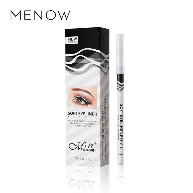 

Menow 12Pcs In 1 White Eyeliner Pen Smooth Liner Pencil Eyes Eyebrow Long-lasting Cosmetics Eyeshadow Tool Highlight Waterproof