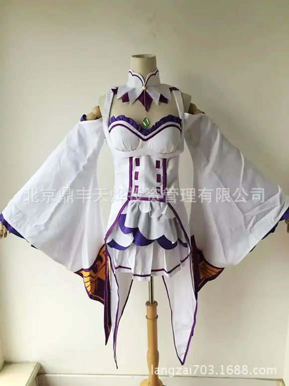Костюмы для косплея Re Zero Kara Hajimeru Isekai Seikatsu Emilia женское платье с головным убором