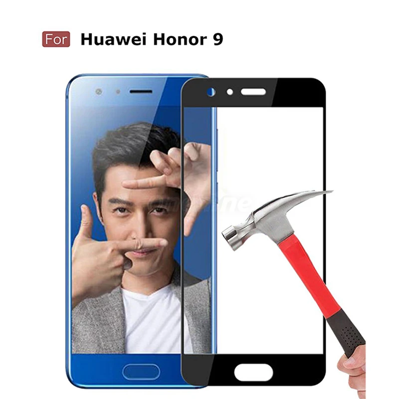 Onenine 4D защита для экрана с резьбой Huawei Honor 9 закаленное стекло полное покрытие