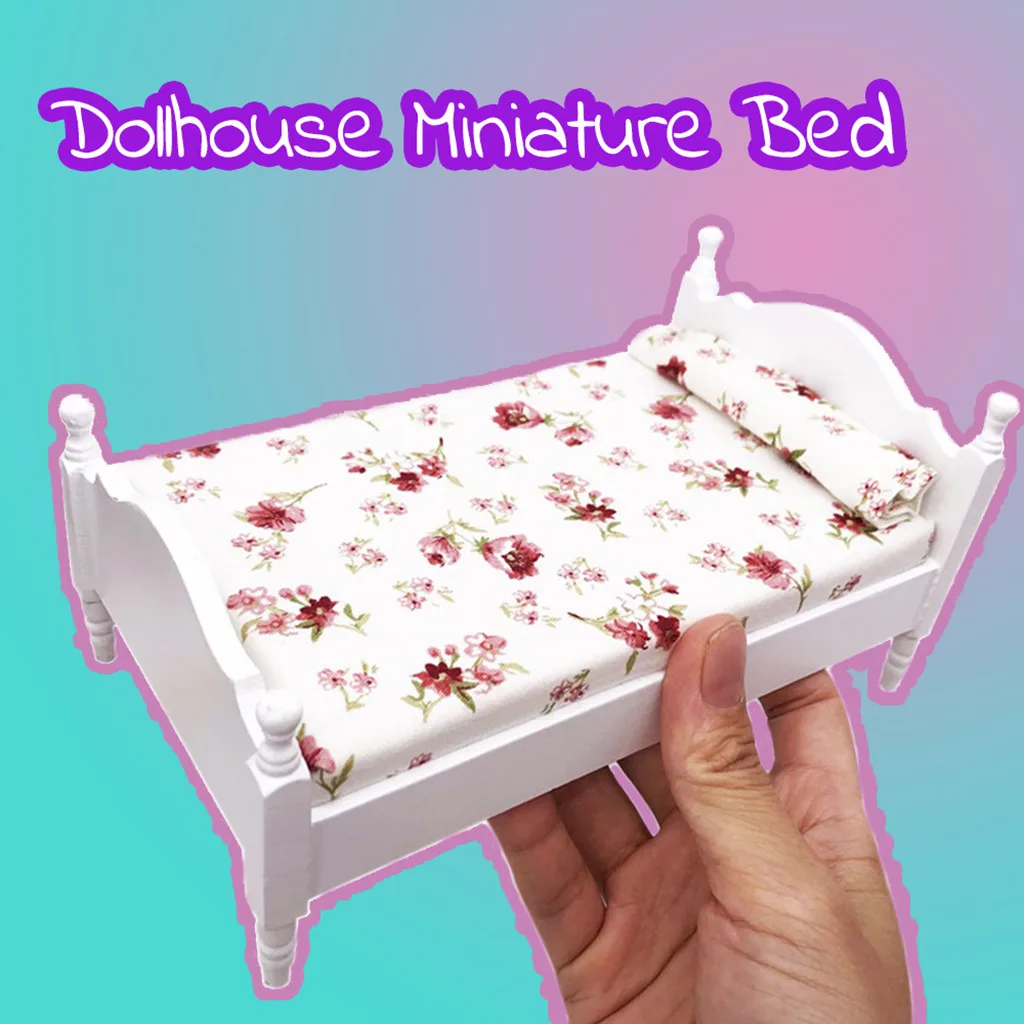

Kids Toys Wooden Toys Dollhouse Furniture Mini Bed Set Miniature Living Room Kids Pretend Play Toy Home Decoration Accessories