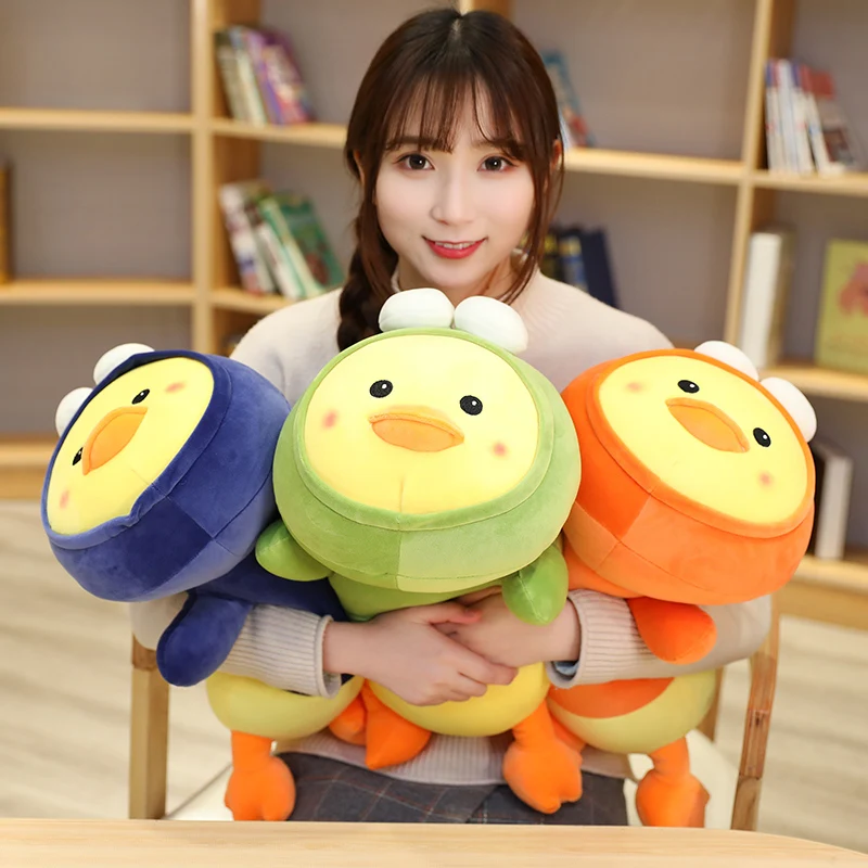 Лидер продаж милая Лежащая утка желтая лягушка мягкие хлопковые плюшевые