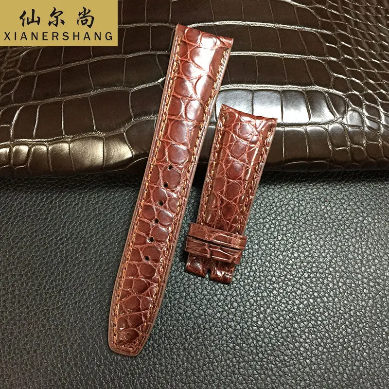 

XIANERSHANG New Genuine Alligator Watchbands Handmade Custom I-WC Strap 20MM 21MM 22MM Crocodile Skin Watch Band 10MM~26MM Belt