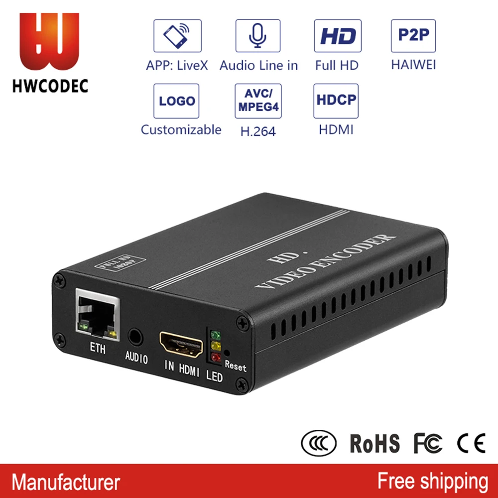 Кодировщик HWCODEC H8110AVP H.264 кодировщик HDMI MPEG-4 RTMP RTSP UDP IPTV для YouTube Facebook прямой