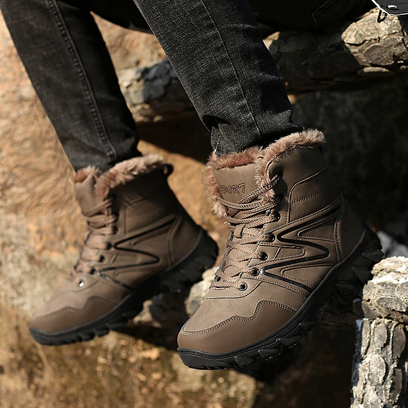 Зимние мужские военные ботинки Кожаные ботинки-дезерты высокого качества