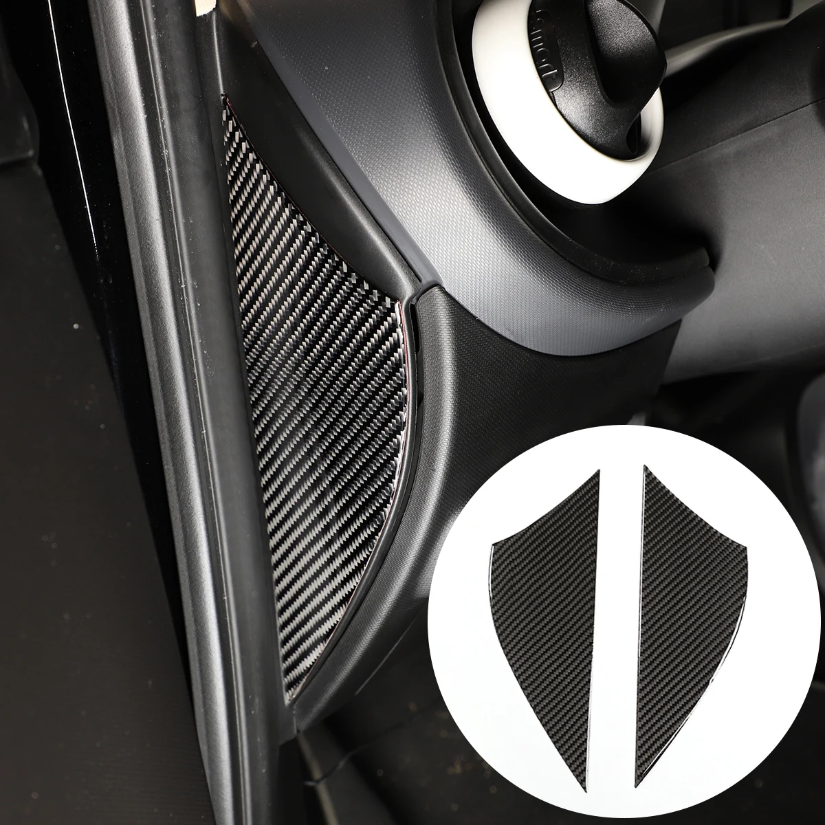 

For Mercedes-Benz smart 2016-2021 real carbon fiber door cushion 2-piece set of car styling car accessories