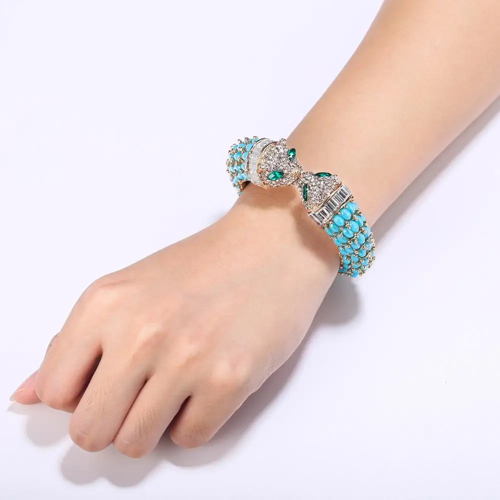 Женский браслет Пантера из смолы вечерние браслеты с леопардовым принтом и