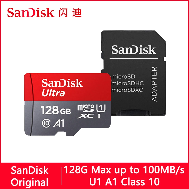 

Карта памяти Sandisk Ultra для телефонов, карты памяти Micro SD, SD, TF, 16 Гб, 32 Гб, 64 Гб, 128 Гб, 256 Гб, 400 Гб