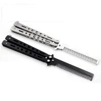 training folding knife outdoor camping practice comb stainless steel folding multi tool ractice butterfly in knife trainer