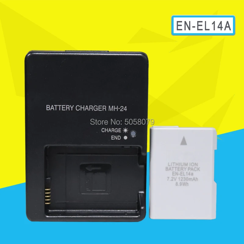 1 шт. EN-EL14A ENEL14 RU EL14A Камера Батарея для Nikon D5500 D5300 D5200 D3200 D3300 D5100 P7800 P7700 с MH-24 зарядное устройство