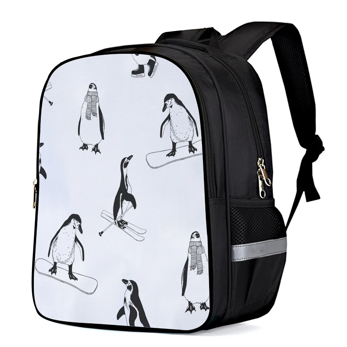Мультяшный скейтборд Пингвин Белый спортивный рюкзак школьные сумки для книг