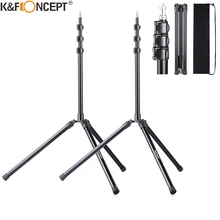 K&F Concept 2Packs 79 inch Aluminium Reversible folding Tripod Light Stands for Portrait Product Photography Softboxes Umbrellas