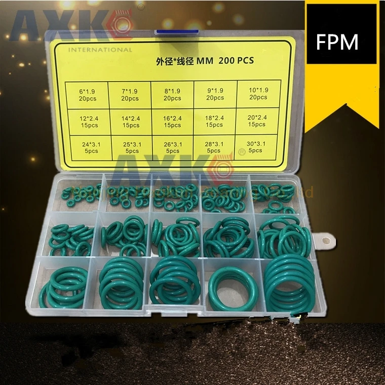 200 шт. уплотнительные кольца 15 размеров в пластиковой коробке|Прокладки| |