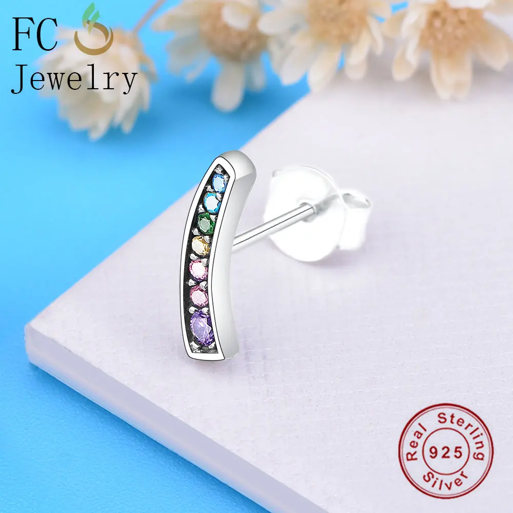 Ювелирные изделия FC из стерлингового серебра 925 пробы геометрические радужные