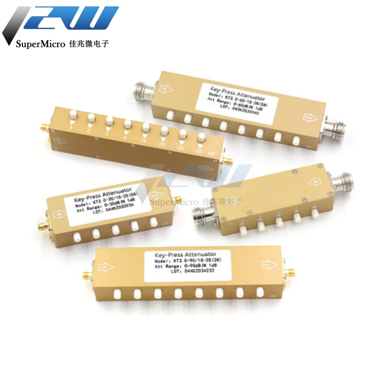

SMA/N RF Adjustable Signal Attenuator ,0-30dB 0-60dB 0-90dB Step Adjustable Attenuator/button Adjustable Attenuator 2W/5W 0-3GHz