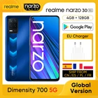 realme Narzo 30 5G RMX3242 Мобильный телефон Глобальная версия 4GB RAM 128GB ROM Dimensity 700 5G 6.5'' 90Hz FHD+ экран 48MP AI тройные камеры 5000 мАч 18 Вт
