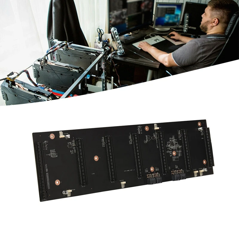 Оригинальная материнская плата для майнинга BTC 6 карт PCIE X16 графический слот 70 мм