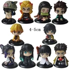 Demon Slayer Nezuko Zenitsu Tanjirou Giyuu Inosuke Q Ver. Набор фигурок Kimetsu no Yaiba Аниме ПВХ Фигурки игрушки подарки