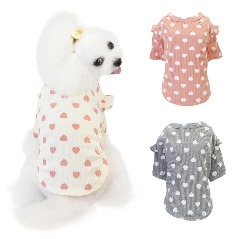 

Sweet Pet Dog Clothes for Small Dogs Printing shirt Hoodies Sweatshirt Soft Puppy Dog Cat Costume Leisure Clothing