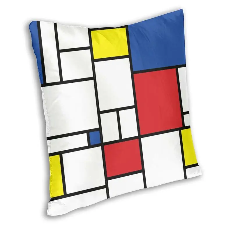 Квадратная подушка Piet Mondrian в минималистичном стиле современного искусства чехол
