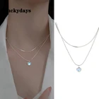 Luckydays градиентный лунный камень любовь сердце кулон ожерелья женские двухслойные ключицы цепи дроссель ювелирные изделия
