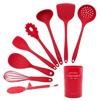5 9pcs cooking tools set premium silicone kitchen cooking utensils set with storage box turner tongs spatula soup spoon strainer