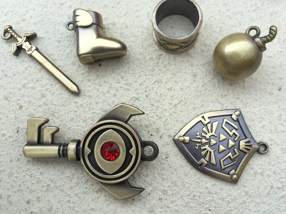 Легенда о Зельде Triforce Hylian Shield& Master брелок в виде меча Ожерелье Подвески Брелок коллекция оружия коробка Косплей Реквизит