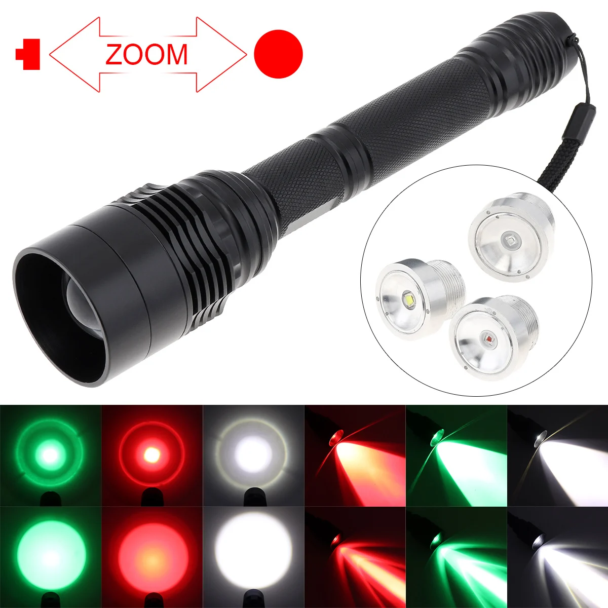 

Портативный светодиодный фонарик SecurityIng, водонепроницаемый светильник белого, красного, светильник цветов для охоты, походов, велоспорта, к...