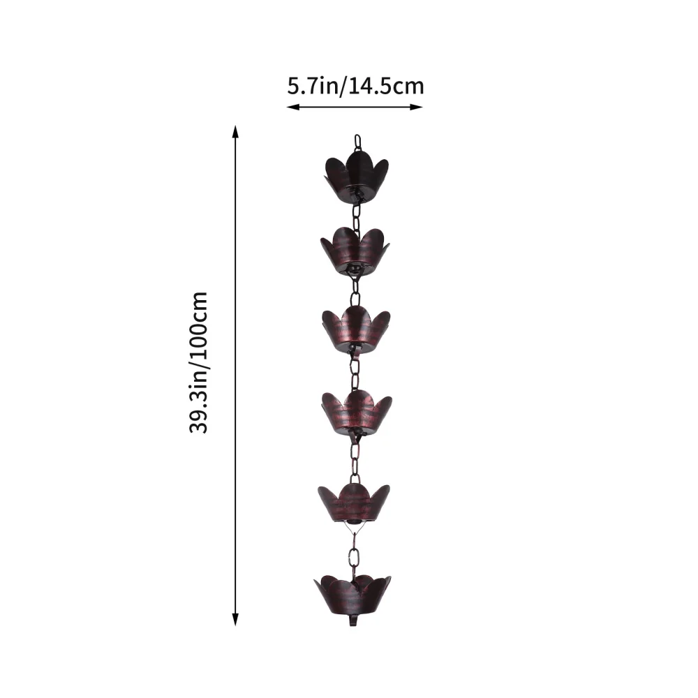 

1m Metal Rain Chain Petal Shape Chimes and Cups Rain Catcher for Gutter
