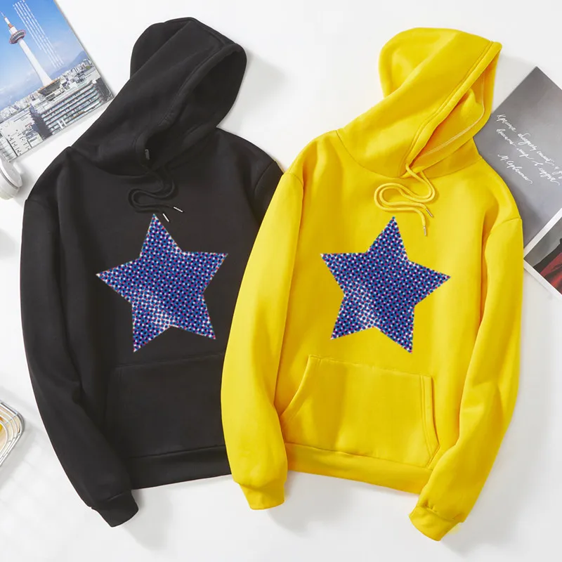 Новинка 2020 толстовка с капюшоном на весну и осень принтом пентаграммы длинным