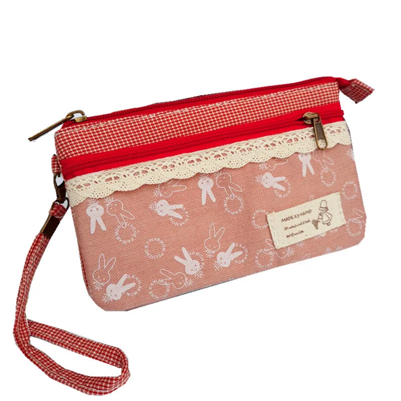 

female coin purse carteira phone bag Women wallet cotton napkin small girls feminina floral long handbag pouch sanitary children