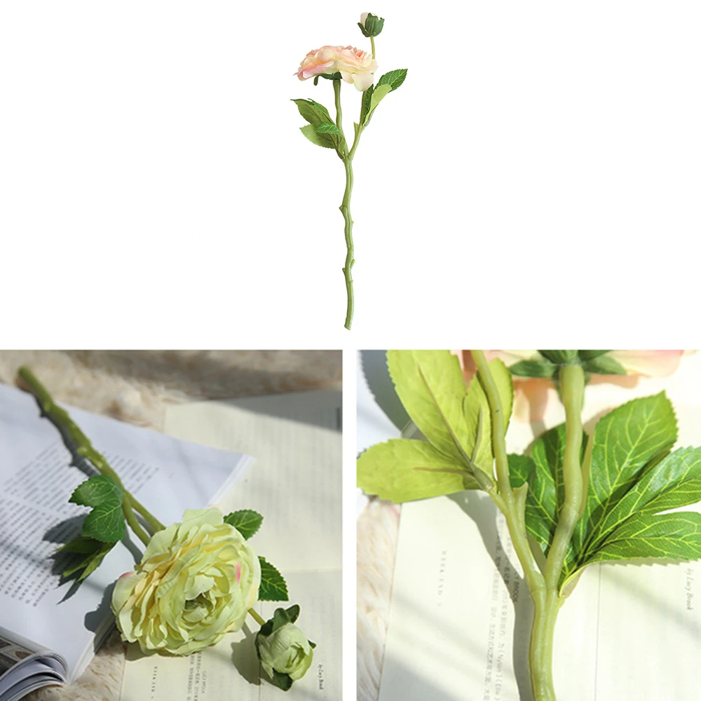 Роза искусственный цветок ранункулус стебель чай из искусственного шелка Цветы