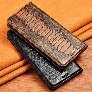 ostrich genuine leather case for xiaomi poco f1 f2 f3 c3 m2 m3 x2 x3 nfc pro magnetic cases flip cover free global shipping