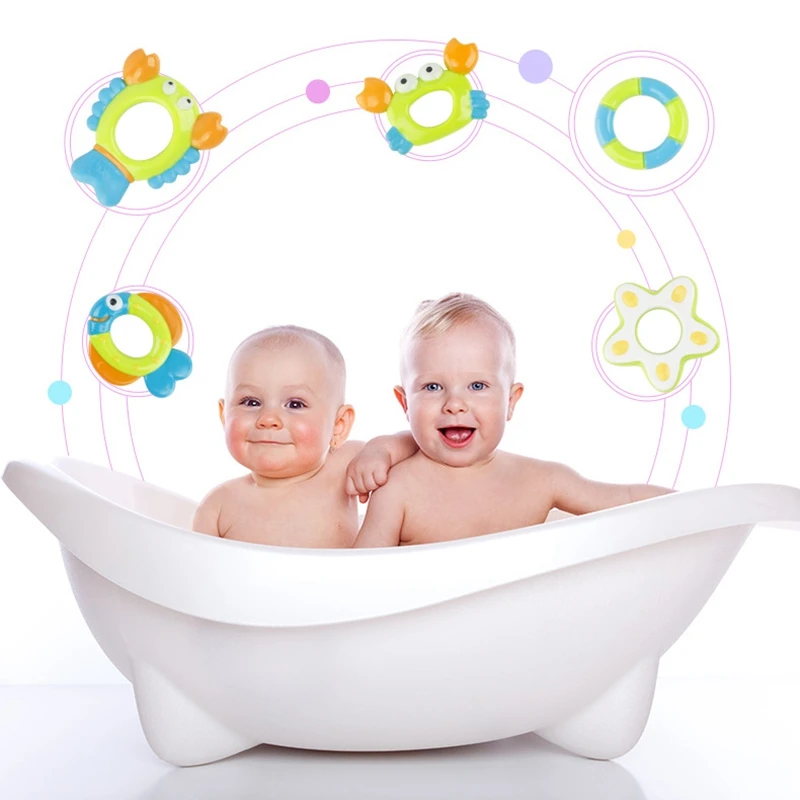 

Kids Bath Toy Tub Octopus Bath Play Set Kids Baby Water Toys for Bathroom Early Educational Shower Soft Grasping Toys