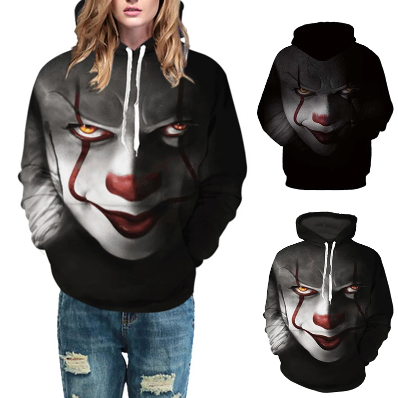 Это Pennywise свитер с клоуном толстовка капюшоном для мужчин и женщин пуловер